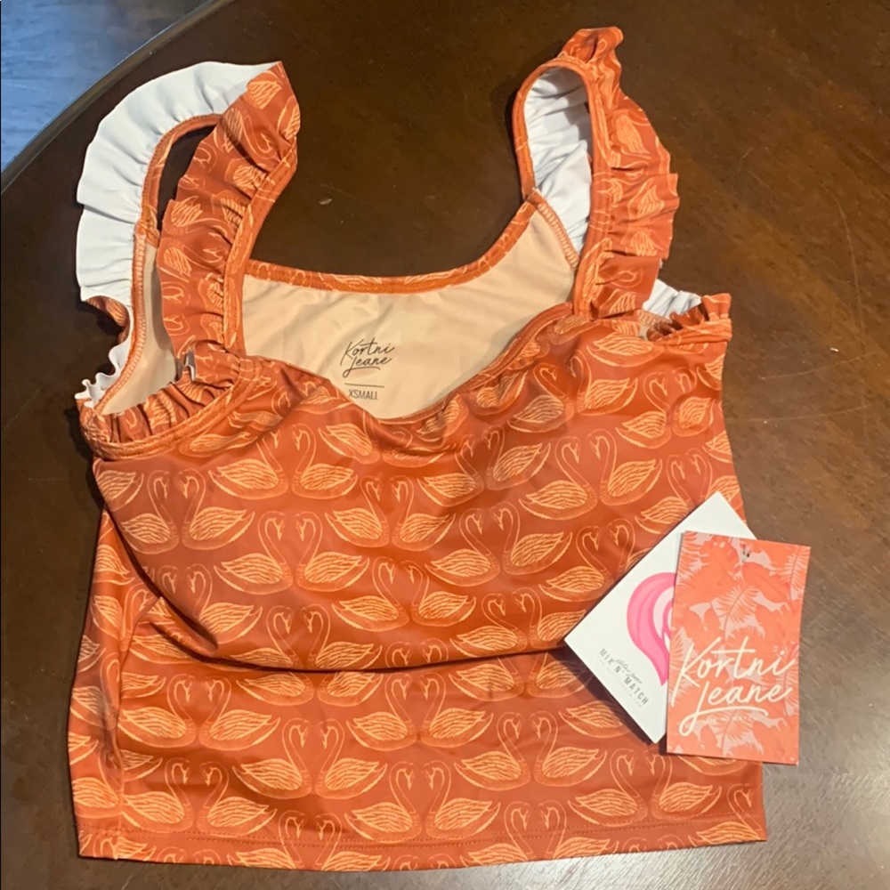 Fortune Jeane Orange Ruffle Crop Top